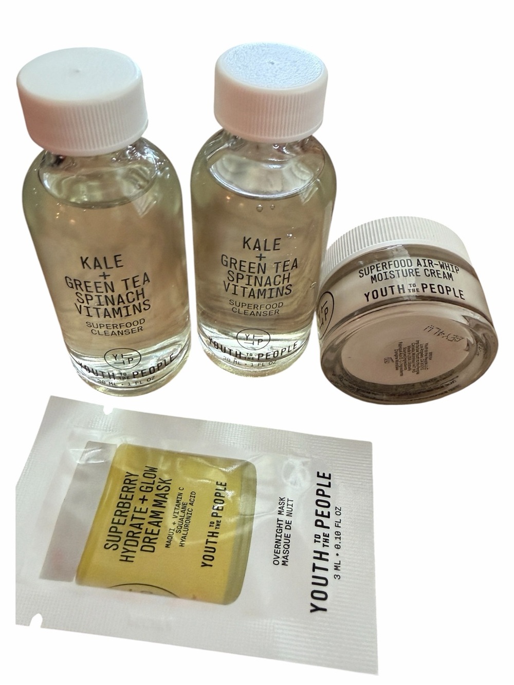 Youth To The People Superfood Kale Cleanser - 4 Piece Set Skincare Travel NEW